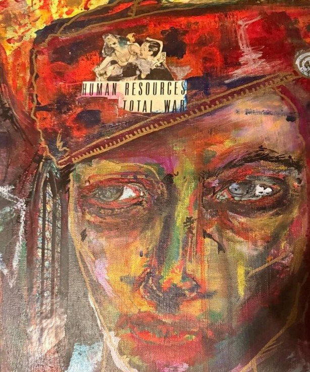 Ushanka - mixed media and period archival material on canvas